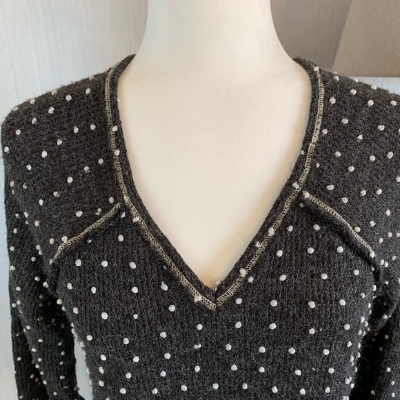 ANDREW knit polka dots sweater 3/4 bell sleeve - Picture 4 of 16